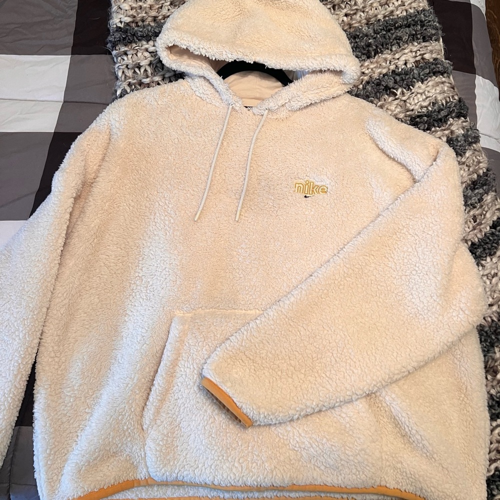 Nike Hoodie Fuzzy Fleece Teddy Bear Sweatshirt